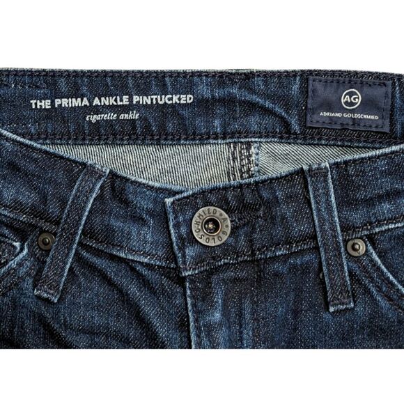 AG Adriano Goldschmied The Prima Ankle Pintucked Cigarette Ankle Jeans Size 25R - Picture 4 of 7
